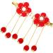 Holibanna Chinese Hair Clip 2 Pairs Chinese Style Hair Clip Japanese Handmade Flower Tassel Hairpin Headdress Kids Hairpins Hanfu Side Clip for New Year Kimono Costume Accessories Red - Buy Online on GoSupps.com