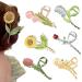 Flower Metal Hair Claw Clips 6 Pcs Cute Large Tulip Hair Claw NonSlip Hair Barrettes Strong Hold Hair Clamps Fashion Hair Accessories for Woman Girls with Long Thick Thin Curly Hair (A Style)