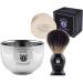 Henry Cavendish Lavender Shaving Kit with - Shaving Soap Long Lasting 3.8 oz Puck Refill plus Stainless Steel Shaving Soap Bowl plus Gentleman's 100% Pure Badger Hair Shaving Brush.