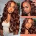 Wavymy Reddish Brown 18 Lace Front Human Hair Wig | Auburn Color 33 | 180% Density | HD Lace Frontal | Pre-plucked with Baby Hair for Black Women - Buy Online on GoSupps.com
