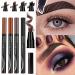 Anjoize 4-Tip Microblade Brow Pen - Long-Lasting Dark Brown Eyebrow Pencil - Buy Online on GoSupps.com
