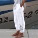Gufesf Women's Summer Cropped Cotton Linen Capris Pants with Pockets - Plus Size Q2-White Large - Buy Online on GoSupps.com