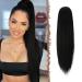 Fine ponytail extensions with cord strain long straight braid cord strip ponytail hair part smooth hair extensions synthetic drawstring ponytail extension for women 50 cm natural black natural black 1#cordely-50 cm 50 cm (1 Pack)