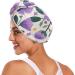 Purple Flowers Butterfly Hair Towels - 2 Pack Super Absorbent Quick Dry Hair Turbans for Women & Girls - Buy Online on GoSupps.com