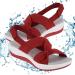 Buy Women's Chaies Sandals with Foot Vault Support - Comfortable Low Wedge Summer Beach Shoes with Adjustable Straps - Elegant 37 EU Red - Buy Online on GoSupps.com