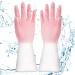 DTT Kitchen Dishwashing Gloves Kitchen Cleaning Gloves - Waterproof Dishwashing Cleaning Gloves for Kitchen Dishes Gardening Pink