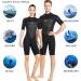 Shorty Wetsuit Men Women 2mm Neoprene Back Zip Spring Suit | 2097BK Women's Black X-Large - Buy Online on GoSupps.com