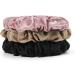 LILYSILK Silk Thin Hair Scrunchies - Frizz & Breakage Prevention - 100% Mulberry Silk Hair Ties - Elastic Ponytail Holders - Black+Coffee+Pink - 3 Count - Buy Online on GoSupps.com