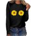 tsaChick Women's Oversized Sunflower Sweatshirt - Clearance Sale | S-XXL | Black | Crew Neck Knit | Autumn Winter Fashion - Buy Online on GoSupps.com