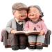 HOWADE Loving Elderly Couple Figurines Love Lasts Resin Couple Figurine Grandparents Couples Elderly Life Decorative Statue Ornaments for Wedding Anniversary Home Birthday (Reading Style)