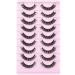 WiwoSEO Russian Strip Lashes - 9 Pairs Natural Wispy Faux Mink 3D Thick Volume C-15MM - Buy Online on GoSupps.com