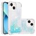 Tivenfezk nadoli glitter Treisand case for iPhone 15 silicone shockproof cell phone shell transparent tpu bumper protective cover liquid transparent quicksand case iphone 15 white blue