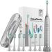 AquaSonic Vibe Series Ultra Whitening Toothbrush  - 8 Brush Heads & Travel Case - Ultra Sonic Motor & Wireless Charging - 4 Modes w Smart Timer