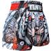 Tuff Sport Muay Thai Shorts - Gray Tiger, Medium Size | Boxing Martial Arts Training Trunks - Buy Online on GoSupps.com