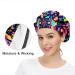 Women's Bouffant Working Cap with Cotton Sweatband and Adjustable Elastic Head Cover - Mexican Rich Bird Leaves Flower Design - Buy Online on GoSupps.com