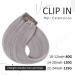 Vivien Grau Clip-In Extensions | 18 Real Remy Hair - Gray Silber 120g 7PCs - Premium Quality Hair Extensions - Buy Online on GoSupps.com