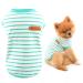 Smalllee_lucky_Store summer clothing for dogs striped T-shirt for small and medium-sized dogs cats boys girls sleeveless tea cup Yorkie Chihuahua clothing xS green