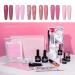 SXC Cosmetics G-45 Pink Gel Nail Polish Kit with XXL Nail Tips - Professional Nail Art Extension Starter Kit - Buy Online on GoSupps.com