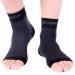 Doc Miller Foot Ankle Compression Sleeve Support for Pain Relief Achilles Tendonitis Neuropathy - Nano Socks for Women & Men Toeless Socks - Compress Sleeves for Fatigue Feet Relief Black X-Large