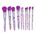 Soft Lightweight Portable Purple 10Pcs Blush Eyeshadow Makeup Brush Skin Friendly Cosmetic for Daily Use