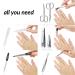 Marqus Manicure Set - 7 Parts Made in Germany | Patented Glass Files | Leather Etui for Hand & Foot Care - Best Grooming Kit for Ladies & Gentlemen - Buy Online on GoSupps.com