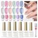 MIZHSE Cat Eye Gel Nail Polish Set - 6 Colors Magnetic Ceramic Polish Kit for Manicure - Perfect Gift Set in Silver Champagne Pink Green Blue Purple - Buy Online on GoSupps.com