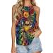 Women's Tank Tops Summer Casual Round Neck Vest Sleeveless Blouse Shirts Funny Patterns Colorful Summer X-Large