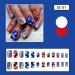 4th of July Press on Nails - Patriotic Stars & Stripes Designs | Red, Blue, White False Nails for Women - Buy Online on GoSupps.com