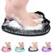 AXLOFO Shower Foot Scrubber Mat, XL Larger Size Foot Massager Mat with Non-Slip Suction Cups - Cleans, Exfoliationl, Massages Your Feet Without Bending, Foot Circulation & Relieve Tired Feet (Black)