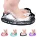 AXLOFO Shower Foot Scrubber Mat XL Larger Size Foot Massager Mat with Non-Slip Suction Cups - Cleans Exfoliationl Massages Your Feet Without Bending Foot Circulation & Relieve Tired Feet Mat-black