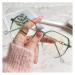 Kdoq reading glasses glasses women anti-blue light glasses student vintage oversized glasses done girl glasses (color: green size: +1.5)