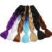 Tess Braids Extensions - Blue Jumbo Braids 60cm | KanCalon Kunsthaar for Box Braids | Ombre Hair Braid 100g (Orange/Blue/Red) - Buy Online on GoSupps.com