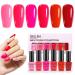 Gellen Nail Polish Set - 6 Wine Red Burgundy Hot Pink Color Gel Nail Polish Quick Dry Nail Polish Air Dry Nail Polish Nail Art Designs DIY Home Gel Manicure Set Love Galore