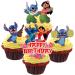Lilo Stitch Cupcake toppers Edible Wafer card stand up DIY Party Decoration 22pcs For Boys Girls Birthday Party - Buy Online on GoSupps.com