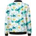 Women's Light Floral Bomber Jacket - Casual Summer Zipper Outwear in Mint Green - Stylish Aviator & College Jacket - Buy Online on GoSupps.com