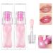 2Pcs Cosmetics Color Changing Lip Oil Cosmetics Color Changing Lip Oil Magic Big Brush Color Changing Lip Oil Warm Change Glitter Lip Gloss with Big Brush Non-sticky Lip Tint Oil