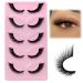 Fuchs eyelashes 5 pairs of cat eye eyelashes 7-13mm natural eyelashes l curl lash extension effect eyelashes whispering dense eyelashes cat eye fox eye lashes (f30) fox eye f30