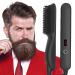 Beard glass for men premium heated beard brush Professional smoothing tool hot ridge - anti -scald feature - 5 heating levels - LCD screen display - beard nursing set for men gift set