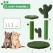 T2Y Cactus Cat Scratching Post - 3 Scratch Posts with Dangling Bell Ball - Premium Sisal Scratcher for Indoor Cats - Buy Online on GoSupps.com