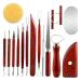 Clay Tools Pottery Sculpting Tools: 15Pcs Air Dry Polymer Clay Carving Tools Set for Kids Adults - Stainless Steel Wooden Ceramic Clay Sculpting Kit - Soft Molding Sculpey Clay Molds Supplies