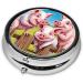 Funny Cute Pig Round Pill Box - 3 Compartment Mini Travel Organizer for Vitamins & Medications - Portable Decorative Pocket Case - Buy Online on GoSupps.com