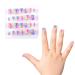 Kids Press on Nails Children Fake Nails Artificial Nail Tips Adhesive Full Cover Short False Fingernails for Girls Kids Nail Decoration (Colorful Glitter) 0.04 Fl Oz (Pack of 24) Colorful Glitter