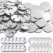 300 Pieces Blank Button Making Supplies Round Badge Button Parts Metal Button Pin Badge Kit for Button Maker Machine, Including Metal Shells Back Cover and Clear Film (Tinplate,1.46 Inch) 37 mm/ 1.46 Inch, metal