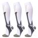 3 pairs of compression stockings women & men 15-20mhg knee socks Sock socks for women & men sports running flight travel pregnancy L-XL white