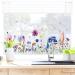 WandSticker4U - Reusable window stickers self-adhesive flower meadow window stickers flowers plants birds spring living room kitchen bathroom children's room large E. Flower Meadow