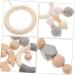 Toyvian 4pcs Leaf Children's Rings | Wood Sensory Bed Pendant | Grey Bed Hanging Crib Toy - Buy Online on GoSupps.com
