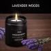 Premium Lavender Woods Scented Candle for Men - Long Lasting 50-Hour Burn | Masculine Black Soy Candle Gift - Buy Online on GoSupps.com
