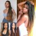 Handmade Afro-American Braided Wig for Women | Cosplay & Festival | Ombre Medium Brown Synthetic Lace Front Wig for Drag Queens - Buy Online on GoSupps.com