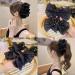TYGHBN Bow Bubble Clips Chiffon Silk Hair Clips Large Chiffon Claw Clip Hair Bow Plastic Hair Claw Clips Fabric Floral Bows Claw Clip for Thick Long Hair (Black-A) - Buy Online on GoSupps.com