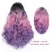 Ombre Long Wavy Synthetic Wig - Black to Pink & Purple for Cosplay & Daily Wear - Buy Online on GoSupps.com